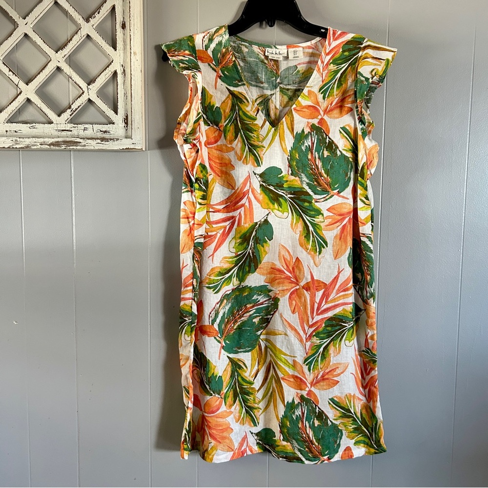 Nicole Miller Tropical Linen Dress